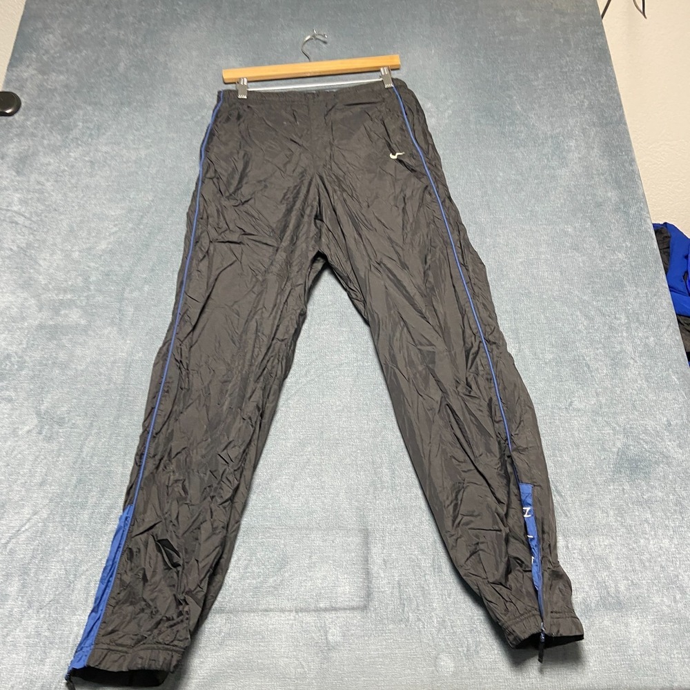 VTG Nike Windbreaker Pants Boys Large Black Mesh Lined Logo Hiking Ankle Zip